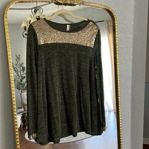 Women’s Sequin Detail Long Sleeve Tunic Size L